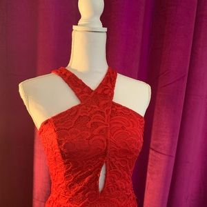 NWT Size M red lace dress. Got it from NY and never worn.